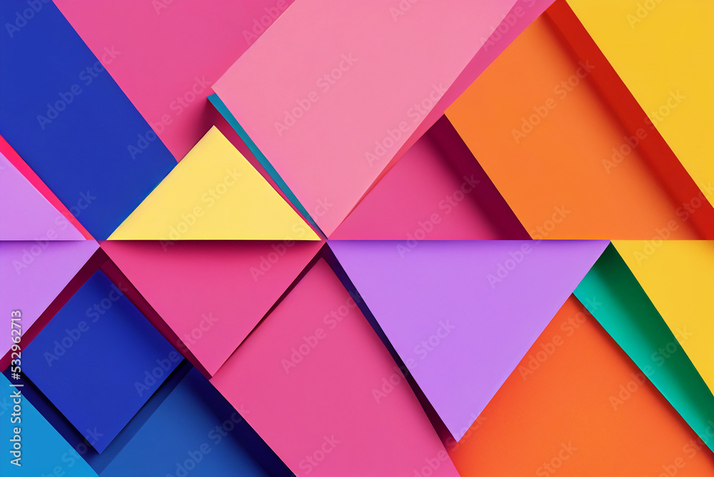 Colorful mosaic covers design. Minimal geometric pattern gradients.square colorful illustration background.modern digital art paper cut.trendy colorful block abstract graphic pattern triangle dynamic.