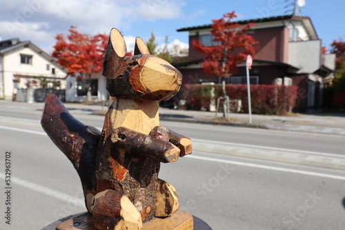 Wood carved squirrel