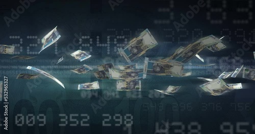 Flying South African Rand (seamless)