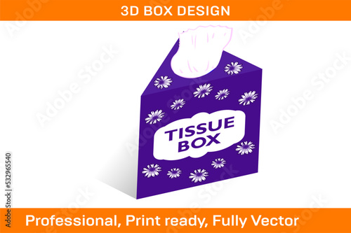 Triangle Tissue Box Packaging Design Template