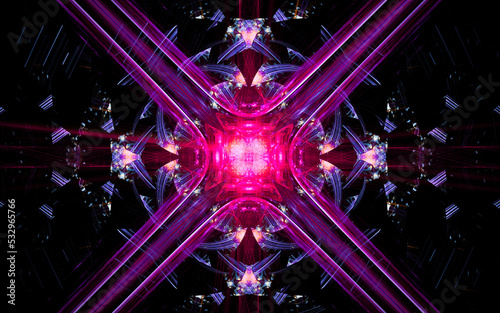 digital illustration abstract image generated fractal background image wallpaper pattern of various geometric shapes and lines of various colors for computer graphics or web design
