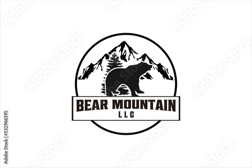 mountain bear logo design