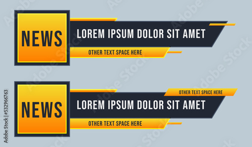 Colorful lower thirds set template Header title set template design for Video headline title TV news banner | breaking news | title bar | title banner | sports news | news bar