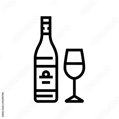 chardonnay white wine line icon vector. chardonnay white wine sign. isolated contour symbol black illustration