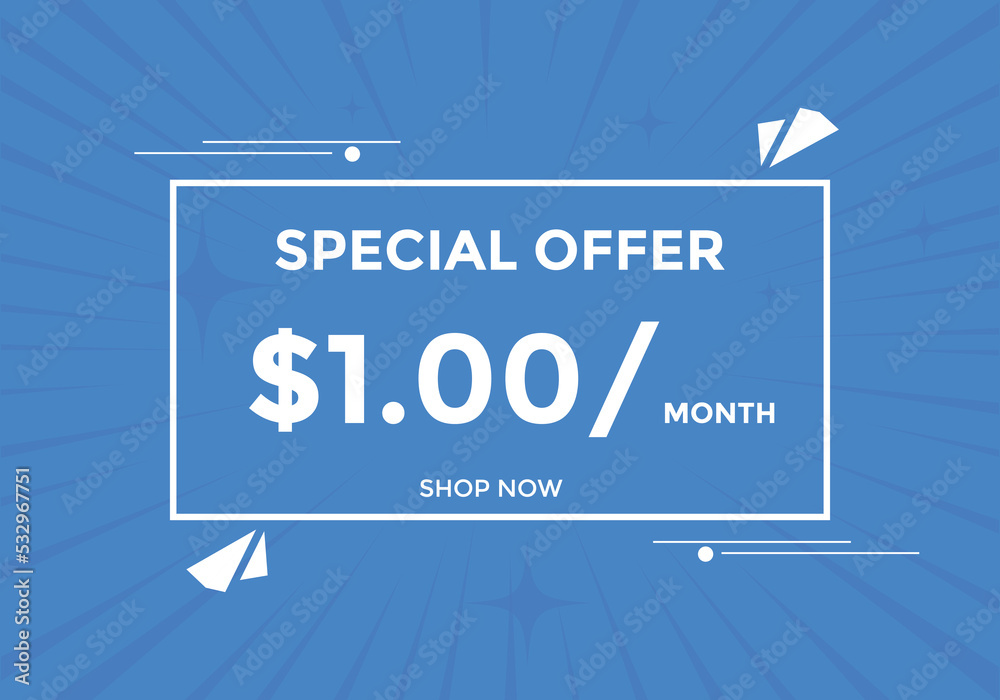 $22 USD Dollar Month sale promotion Banner. Special offer, 22 dollar month price tag, shop now button. Business or shopping promotion marketing concept
