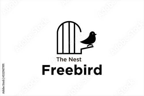 free bird logo design vector