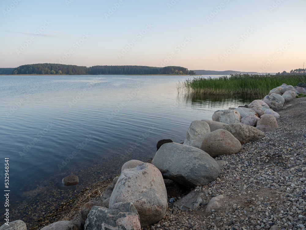 lake at sunset