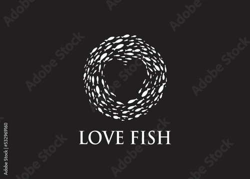 love fish logo design abstract