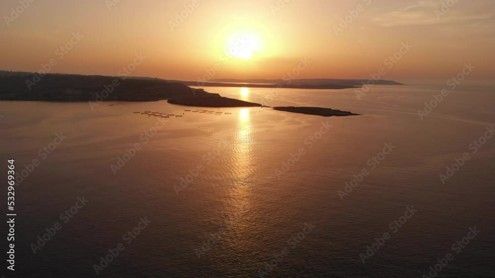 Aerial View Of The Islands In Malta during sunset Aerial View Of The Islands In Malta during sunset