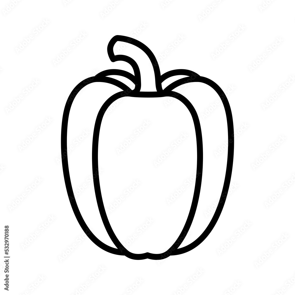 Paprika icon. Bell pepper. Pictogram isolated on a white background. Paprika icon. Bell pepper. Pictogram isolated on a white background.