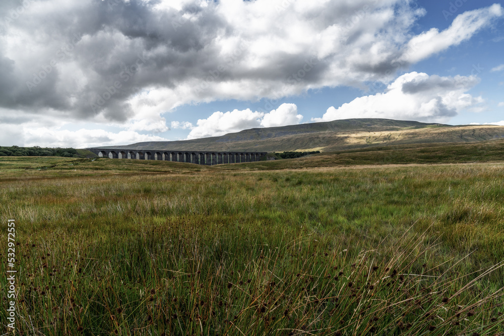 view of the historic Ribblehead Viaduct in North Yorkshire