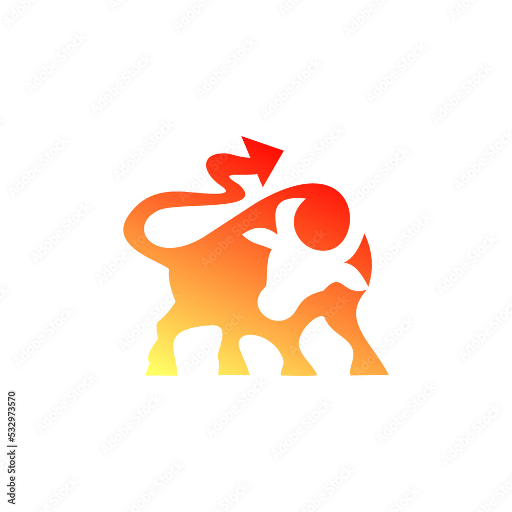 buffalo trading logo design vector