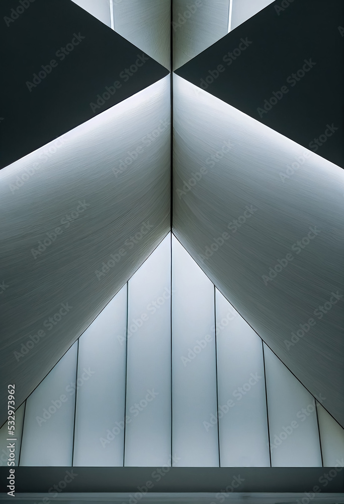 Obraz premium Interior shot of a modern contemporary futuristic chapel, 3d render