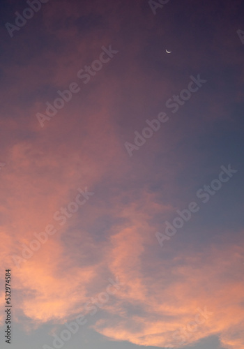 Fototapeta Naklejka Na Ścianę i Meble -  Sunrise, sky and moon