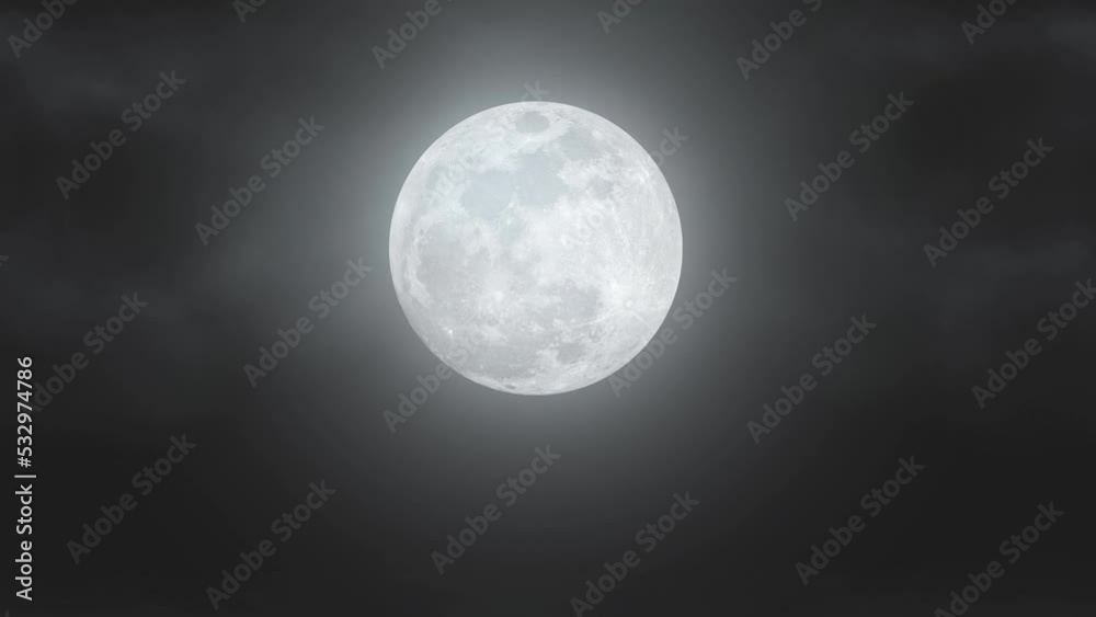 moonlight night floating clouds loop