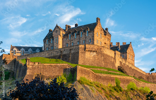 Edinburgh castle on Castle Rock in the center of the Scottish capital, cityscape
