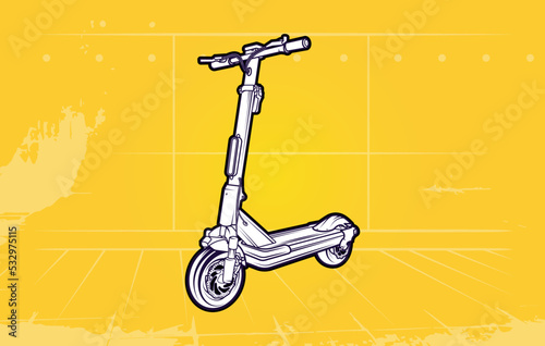 vector illustration of electric scooter