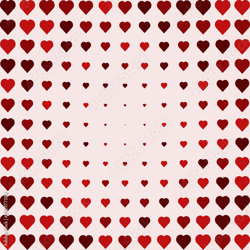 Love Heart Shapes Red Halftone Pattern