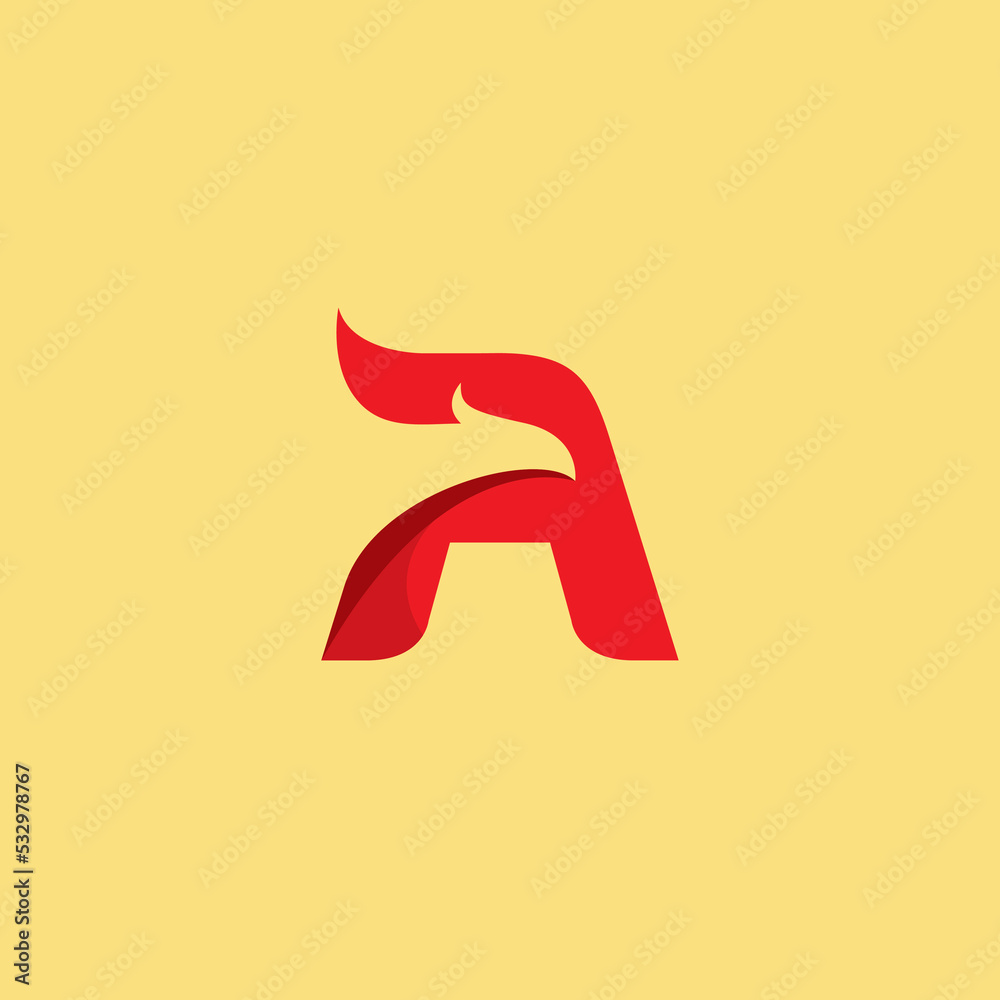 Fototapeta premium Letter A Eagle Logo Simple Design