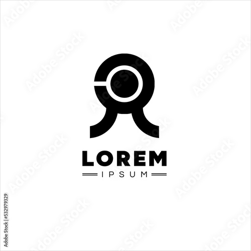 Letter R and C logo template, with abstract geometric style.