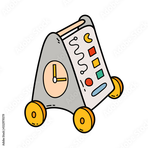 Vector icon illustration of doodle baby busyboard photo