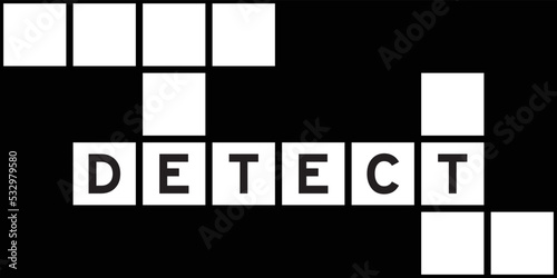Alphabet letter in word detect on crossword puzzle background