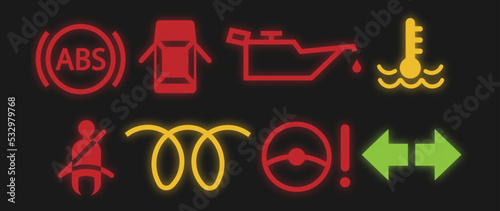 Set of auto car sign. Vector illustration.