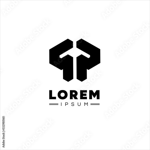 Letter S and R logo template, with abstract geometric style.