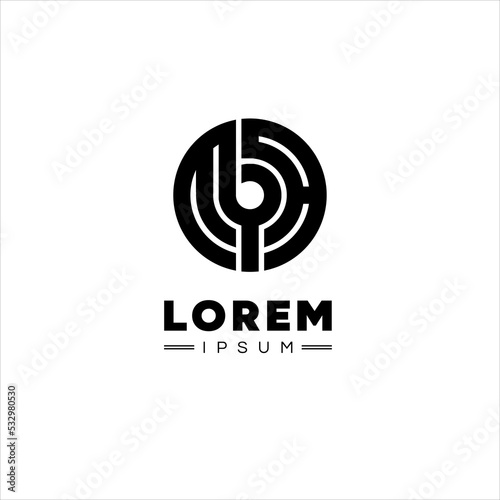 Letter M P A logo template, with abstract geometric style.