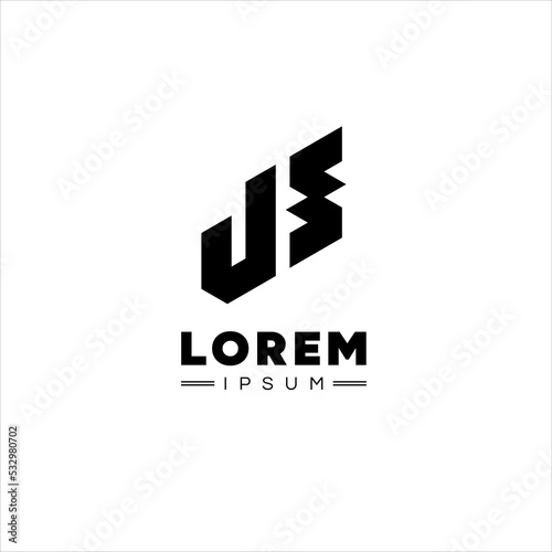 Letter J and S logo template, with abstract geometric style.