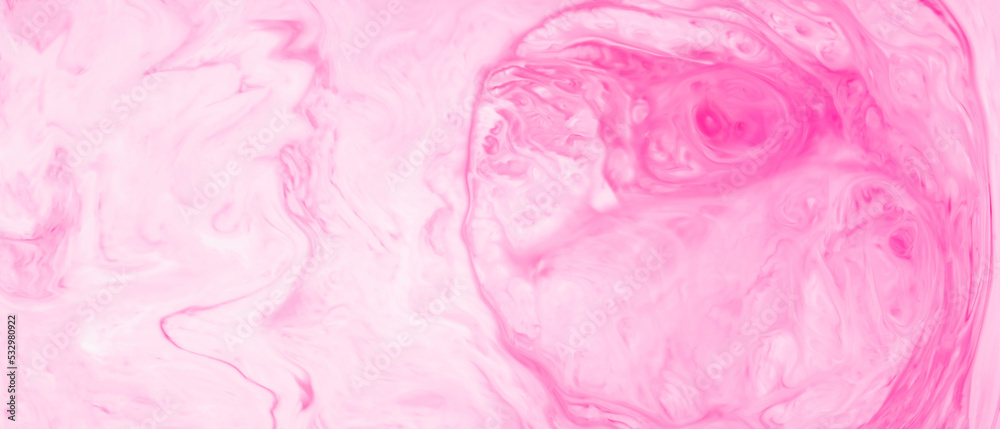 Pink liquid paint backdrop. Abstract pink psychedelic background. Fluid Art wallpaper