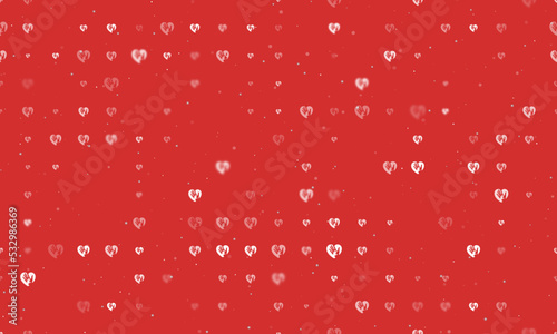 Seamless background pattern of evenly spaced white mom with baby symbols of different sizes and opacity. Vector illustration on red background with stars