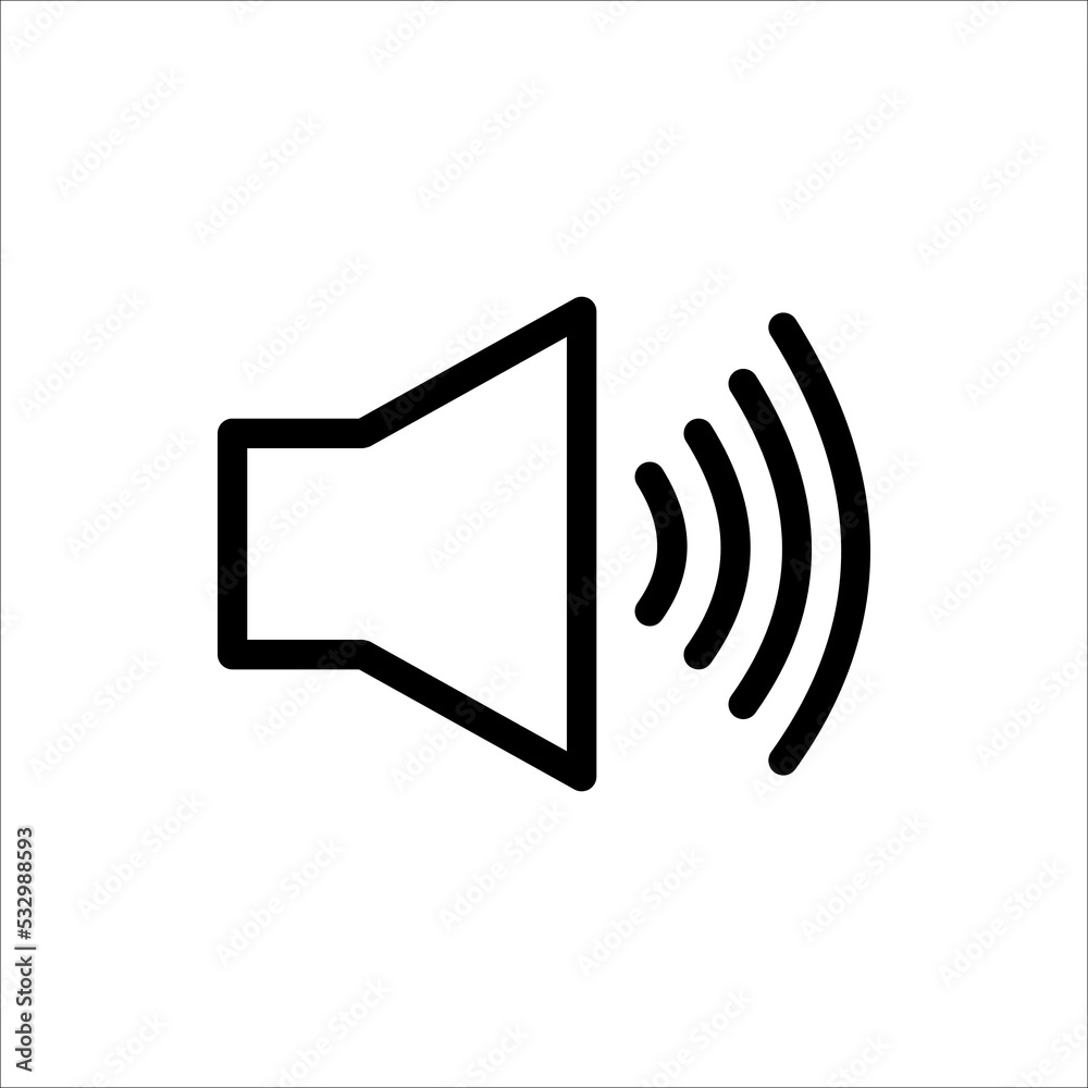 Sound volume icon isolated on white background Sound volume icon isolated on white background