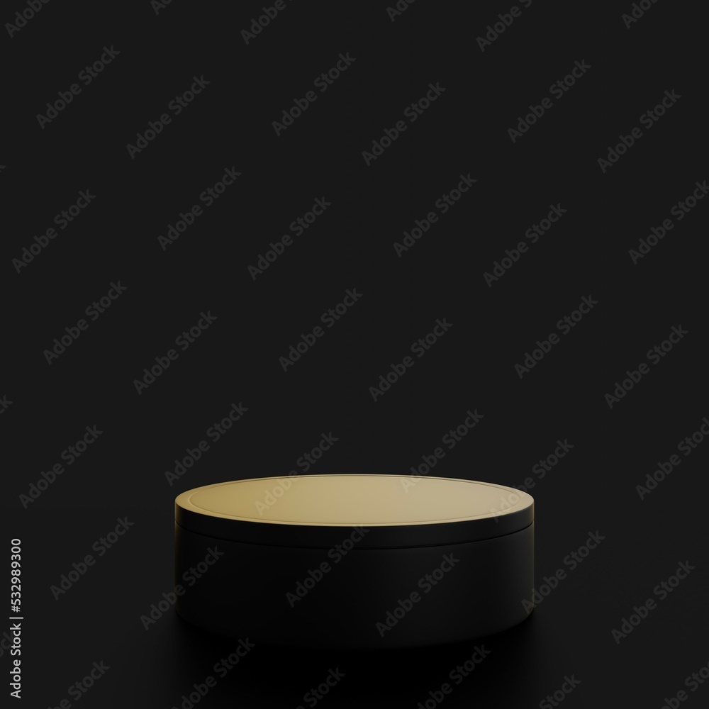Low display stand. Template for marketer and designer. 3d rendering. Low display stand. Template for marketer and designer. 3d rendering.