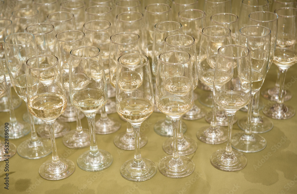 glasses of champagne at a wedding in Romania glasses of champagne at a wedding in Romania