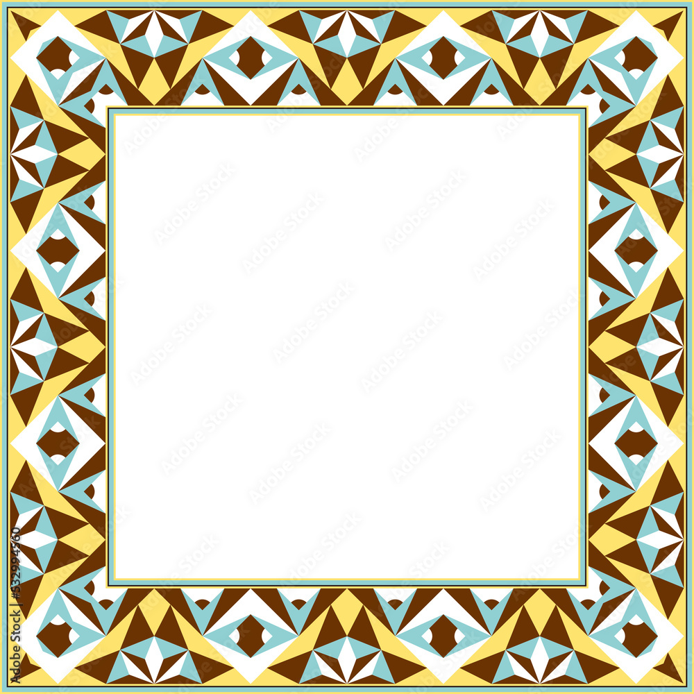 Vintage pattern stylish square frame geometry cross polygon