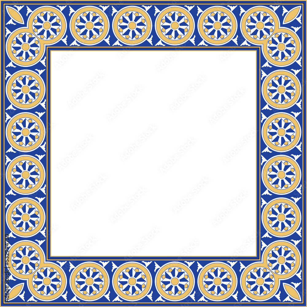 Obraz premium Vintage botanic garden retro pattern stylish square frame