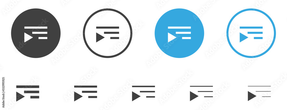 Video playlist icon, add to queue icon sign - library, watch, later, save, videos icons - video file list icon Video playlist icon, add to queue icon sign - library, watch, later, save, videos icons - video file list icon