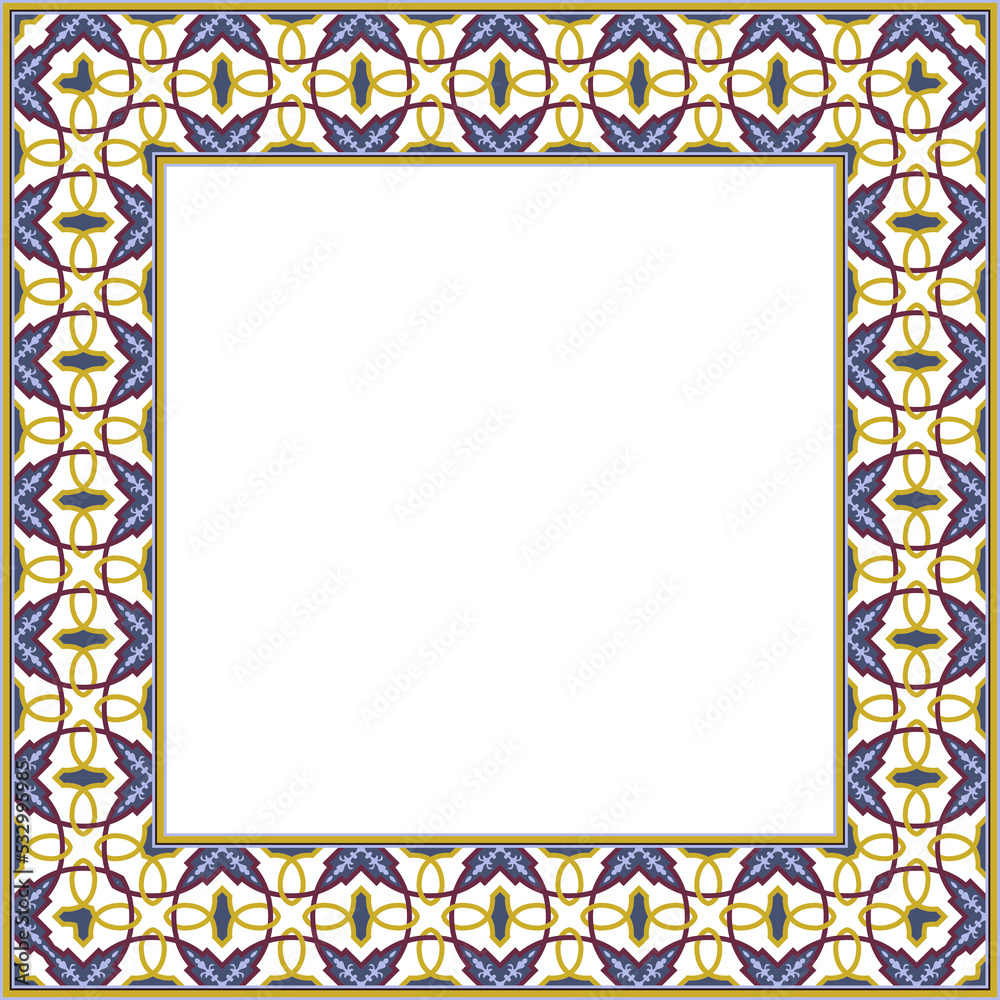 Obraz premium Vintage botanic garden retro pattern stylish square frame