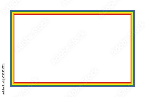Flag LGBT icon, squared frame. Template design, vector illustration. Love wins. LGBT symbol in rainbow colors. Gay pride collection. Copy space