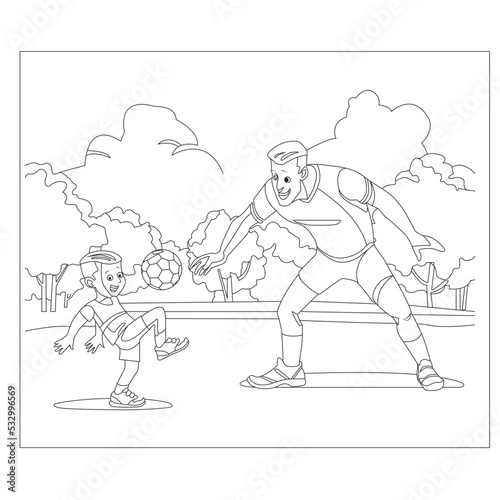 funny playing coloring page for kids 