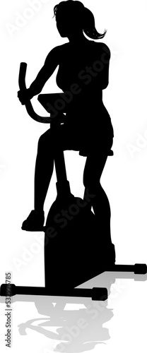 Gym Woman Silhouette Statio...