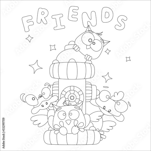 funny toy coloring page for kids 
