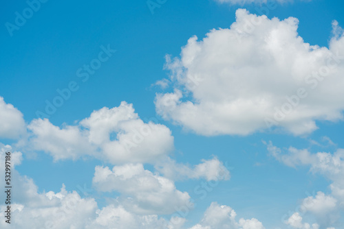 day light white smooth cloud and blue sky atmosphere with copy space background.concept for wallpaper environment or climate summertime backdrop design.