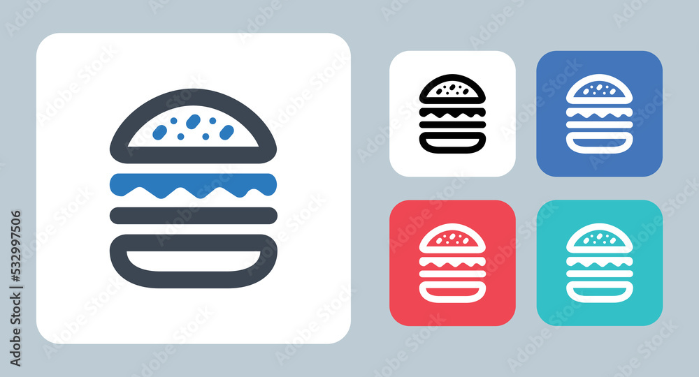 Burger icon - vector illustration . Burger, fastfood, hamburger, Snack, Cheeseburger, Food, Fast food, Junk food, Cheese, Fastfood, sign, symbol, flat, icons . Burger icon - vector illustration . Burger, fastfood, hamburger, Snack, Cheeseburger, Food, Fast food, Junk food, Cheese, Fastfood, sign, symbol, flat, icons .