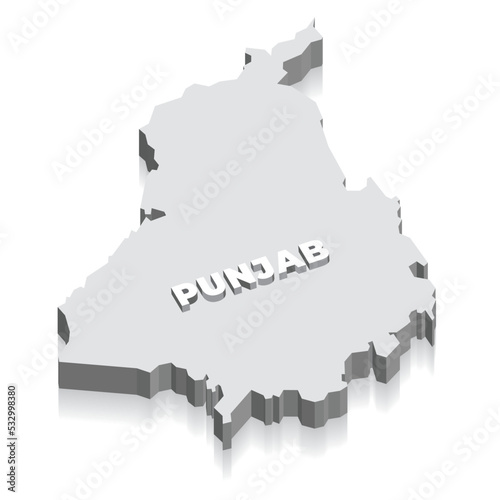 Punjab 3d map is a state of India