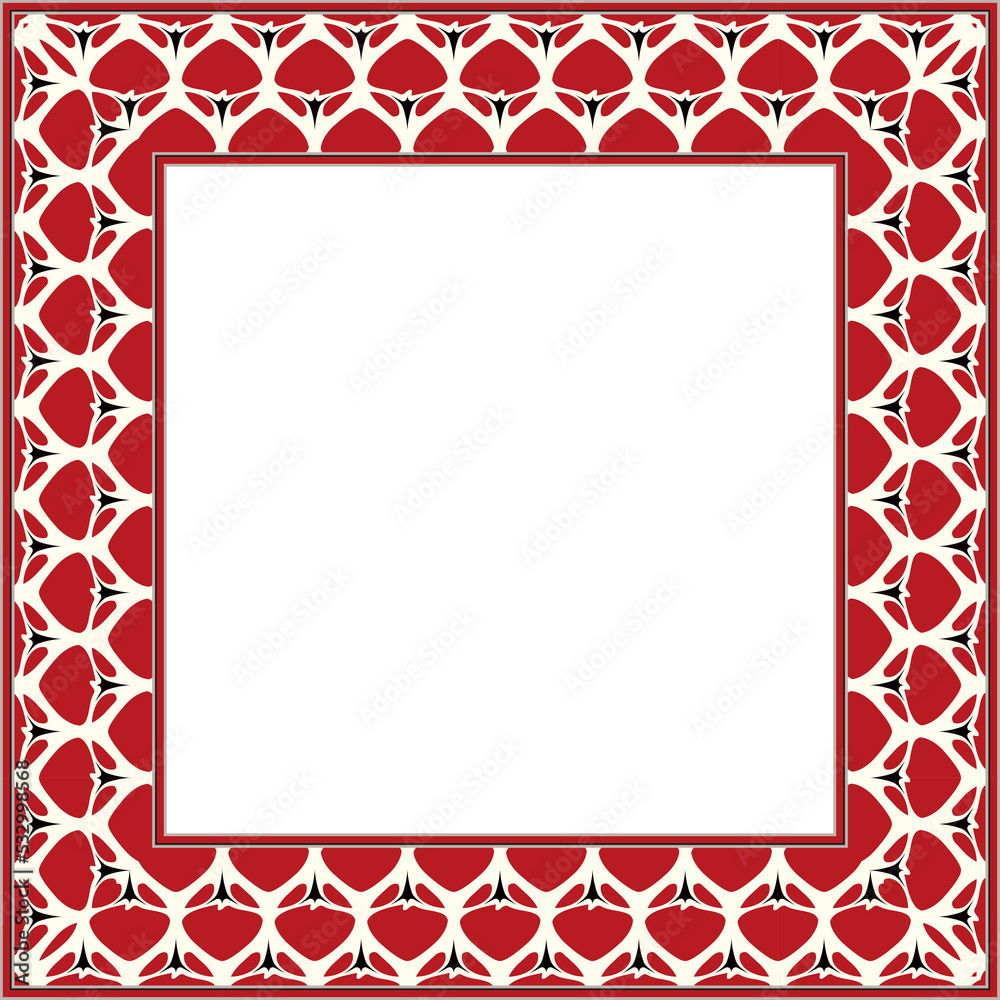 Fototapeta premium Vintage botanic garden retro pattern stylish square frame