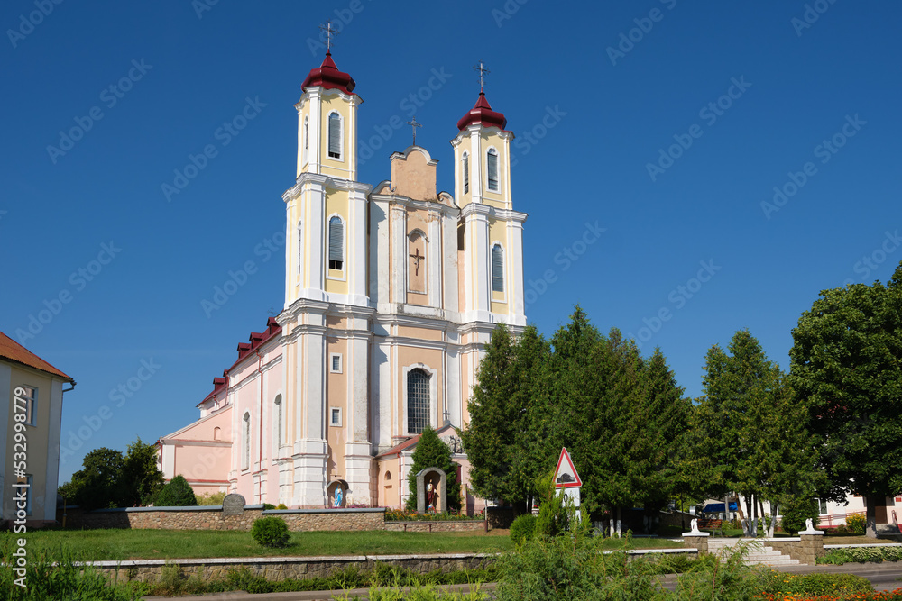Old ancient catholic church of Saint George, Vornyany, Grodno region, Ostrovets district, Belarus.