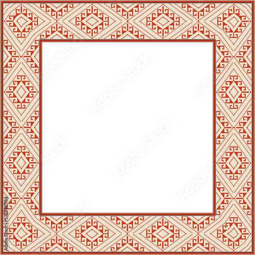 Vintage pattern stylish square frame rhombus corss dot line