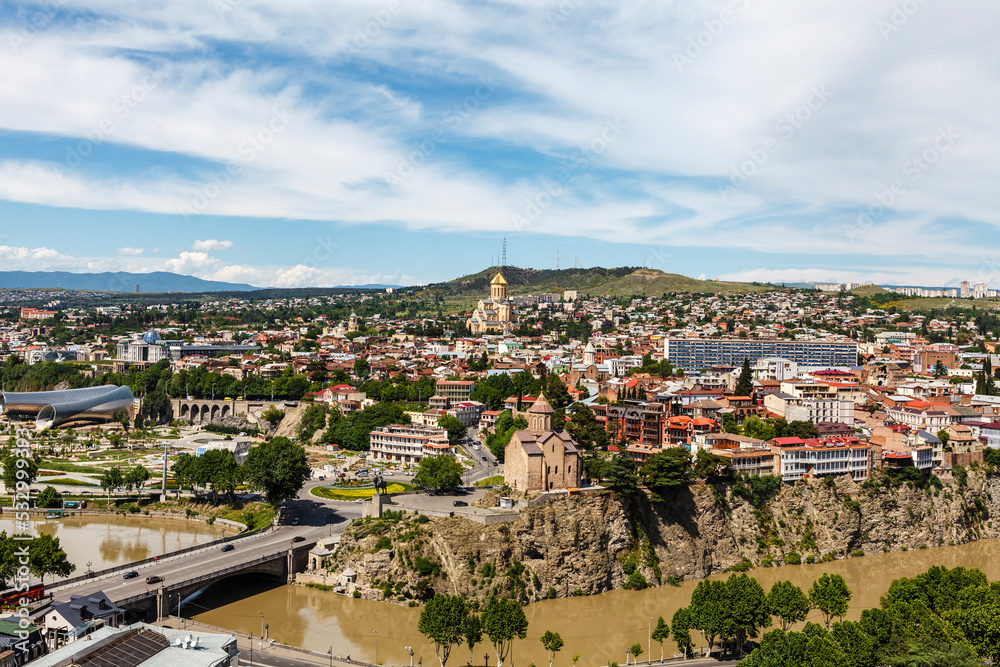 Panorama view at the historical center of Tbilisi, Georgia, Europe